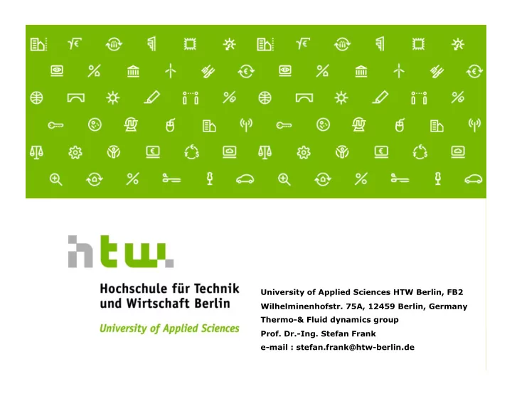 university of applied sciences htw berlin fb2