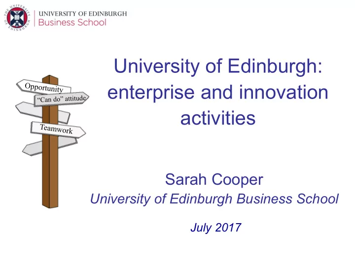 university of edinburgh enterprise and innovation