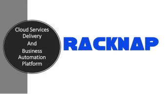 Clou  oud Ser  Servic  ices  Deliv  elivery  ry  And  nd  Busi  usiness  Aut  utomation  Pla