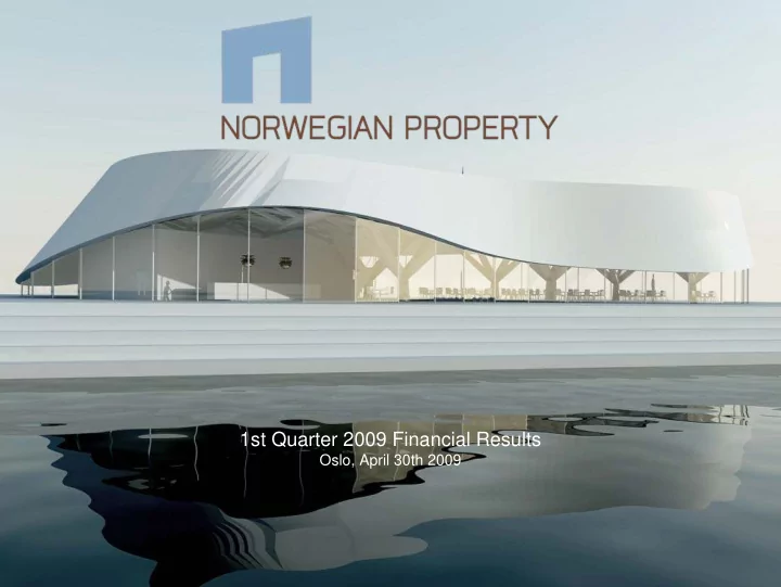 1st quarter 2009 financial results