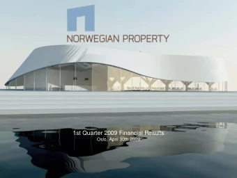 1st Quarter 2009 Financial Results  Oslo, April 30th 2009  Highlights  first quarter 2009