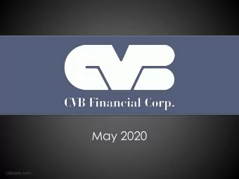 May 2020  cbbank.com  Forward Looking Statements  Certain matters set forth herein (including the