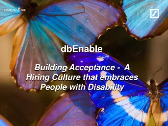 dbEnable  Building Acceptance -  A  Hiring Culture that embraces      People with Disability