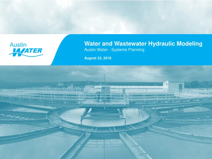 water and wastewater hydraulic modeling