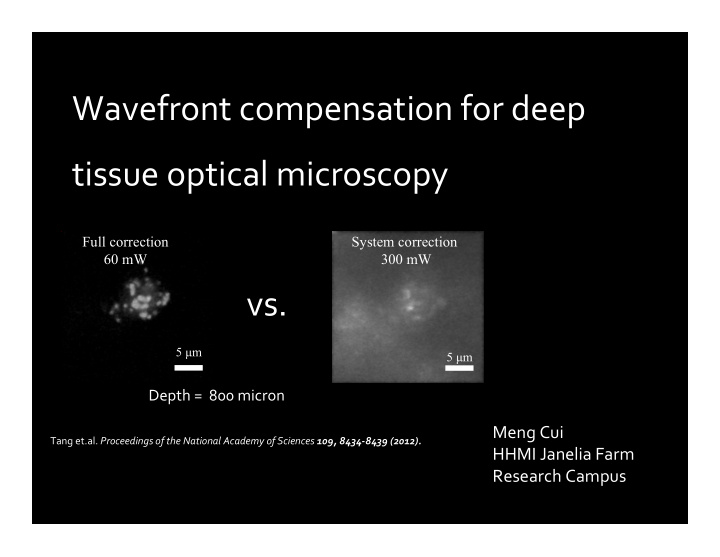 wavefront compensation for deep tissue optical microscopy