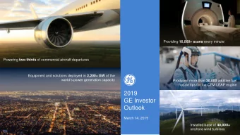 2019 Outlook Providing 16,000+ scans every minute Powering two-thirds of commercial aircraft