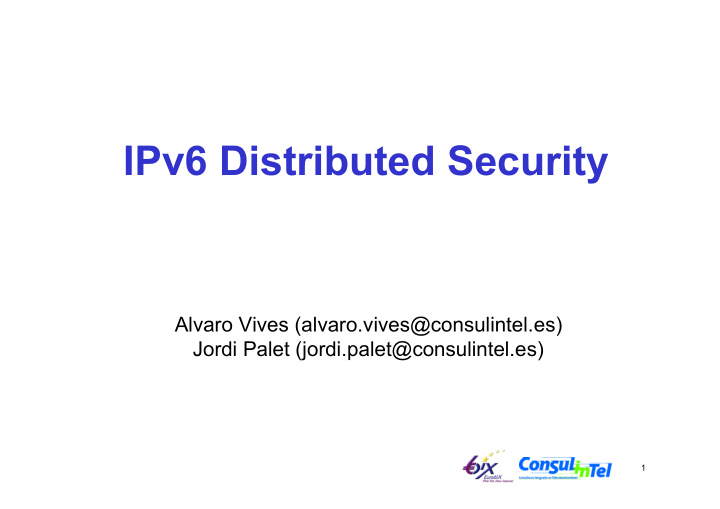 ipv6 distributed security