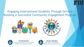 Building a Successful Community Engagement Program  Christie Murata  Jhonery Mendoza  Exploratory