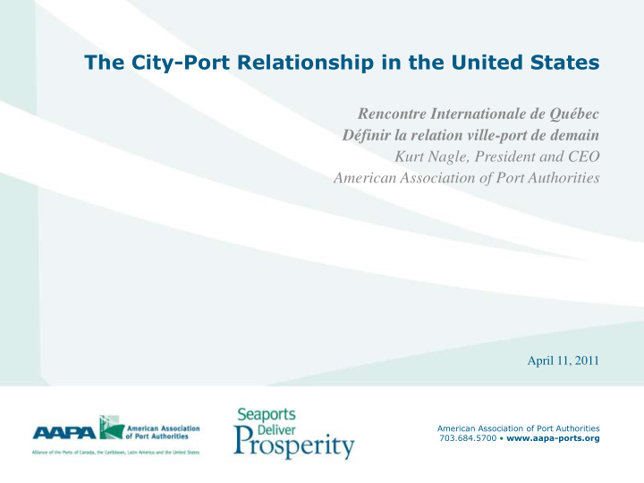 the city port relationship in the united states