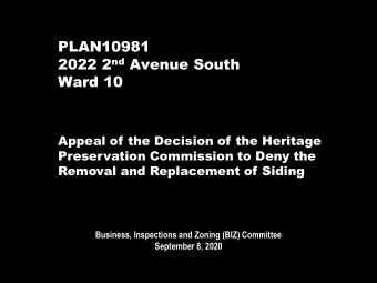 PLAN10981 2022 2 nd Avenue South  Ward 10  Appeal of the Decision of the Heritage  Preservation