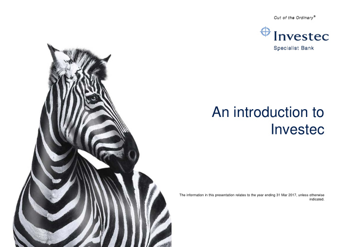 an introduction to investec