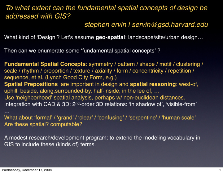 to what extent can the fundamental spatial concepts of