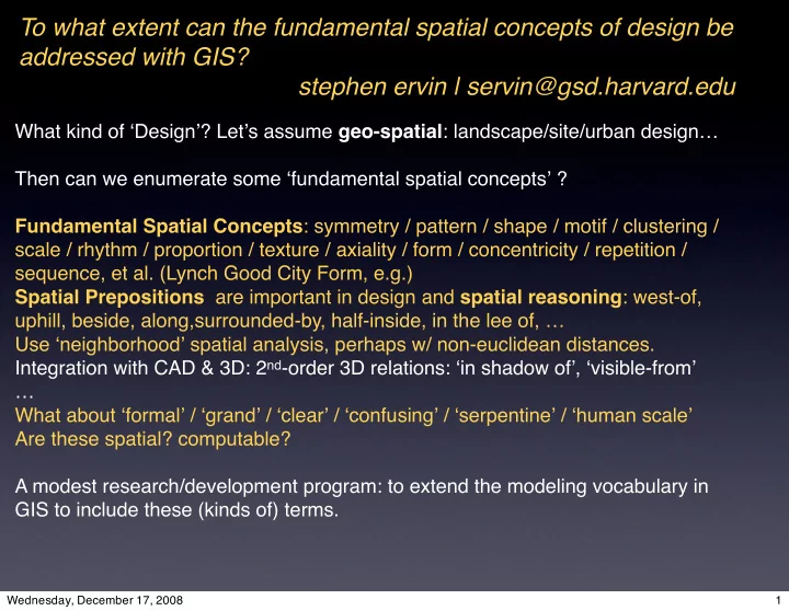 to what extent can the fundamental spatial concepts of