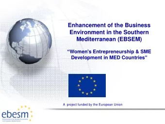 1. WE Objectives Overall Objectives :  Contribute to reducing unemployment and poverty by enhancing