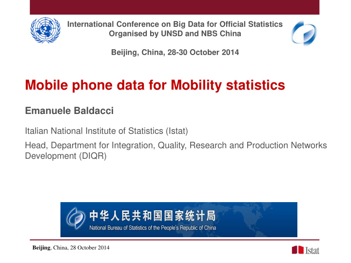 mobile phone data for mobility statistics