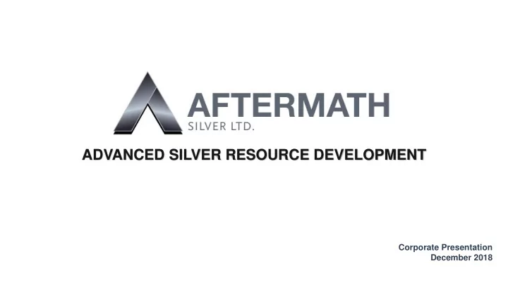 advanced silver resource development