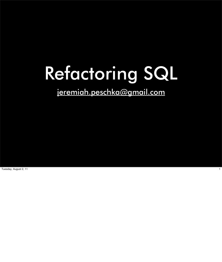 refactoring sql