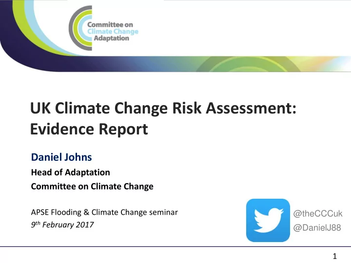 uk climate change risk assessment evidence report
