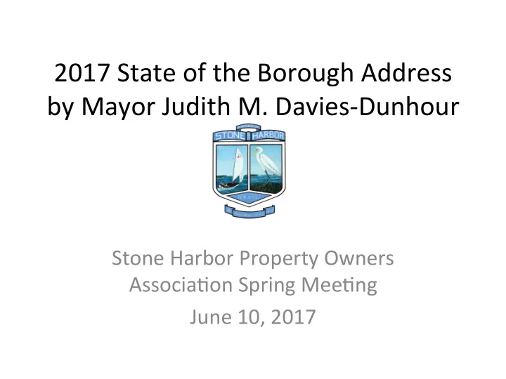 2017 state of the borough address by mayor judith m
