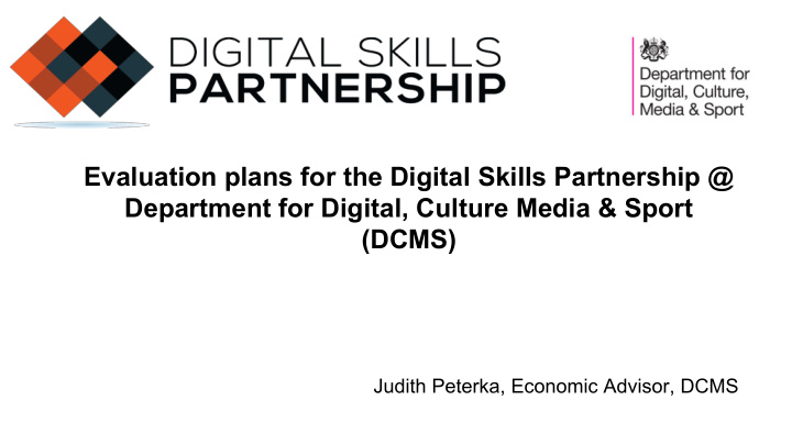 evaluation plans for the digital skills partnership