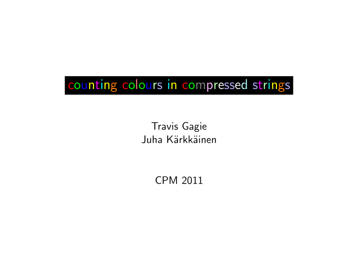 counting colours in compressed strings