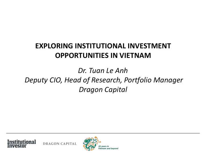 exploring institutional investment opportunities in