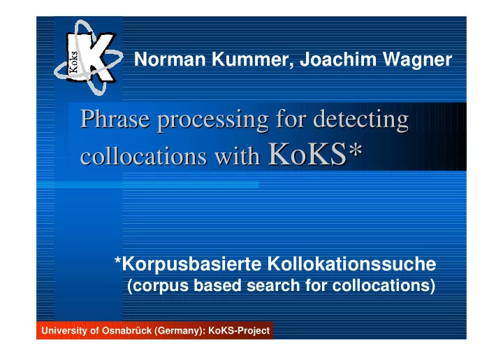 koks collocations with koks