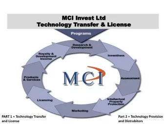 MCI  MCI In  Invest  est Ltd  Ltd  Tec  echn  hnolog  ology  y Tran  ansf  sfer  er &amp;  &amp;