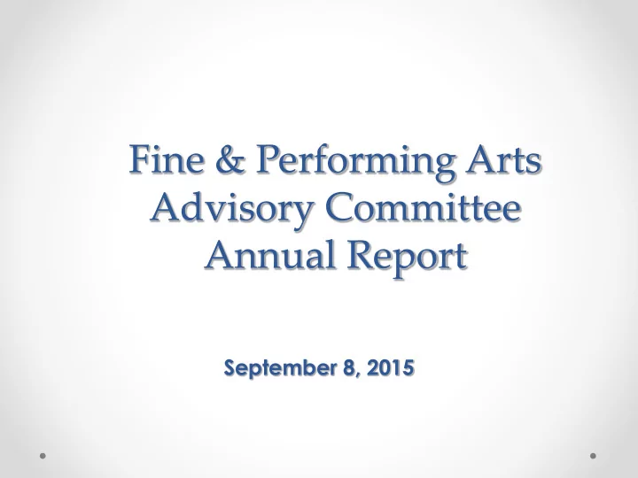 fine performing arts