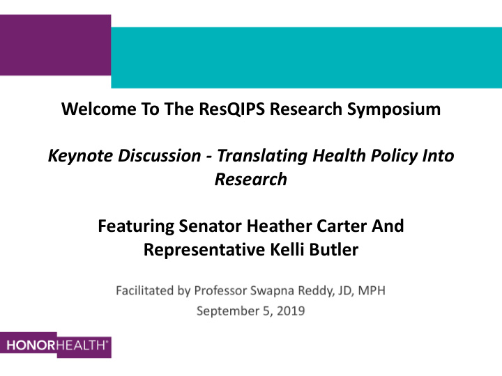 welcome to the resqips research symposium keynote