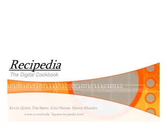 The Digital Cookbook