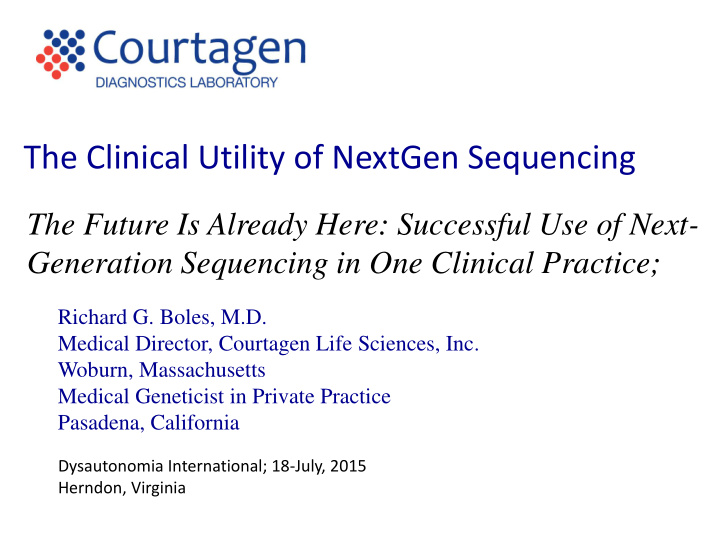 the clinical utility of nextgen sequencing