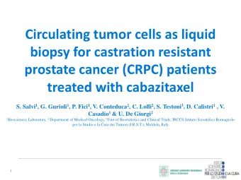 Circulating tumor cells as liquid  biopsy for castration resistant  prostate cancer (CRPC) patients