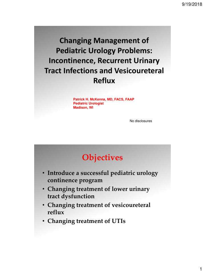 tract infections and vesicoureteral