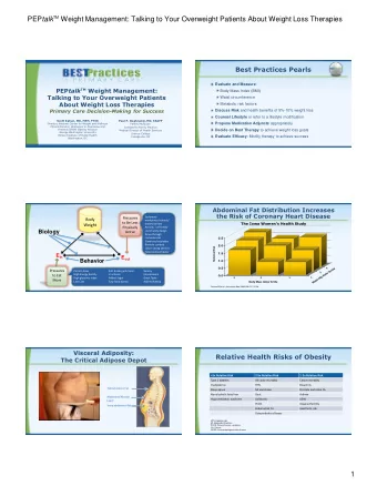 PEP talk TM Weight Management: Talking to Your Overweight Patients About Weight Loss Therapies