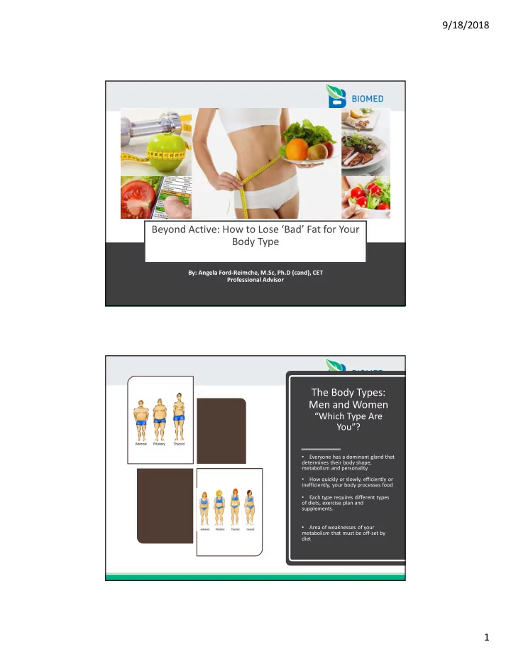 beyond active how to lose bad fat for your body type