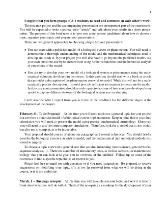 1  I suggest that you form groups of 34 students, to read and comment on each others work.