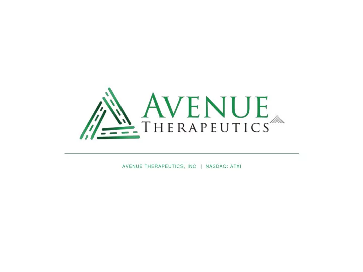 avenue therapeutics inc nasdaq atxi forward looking