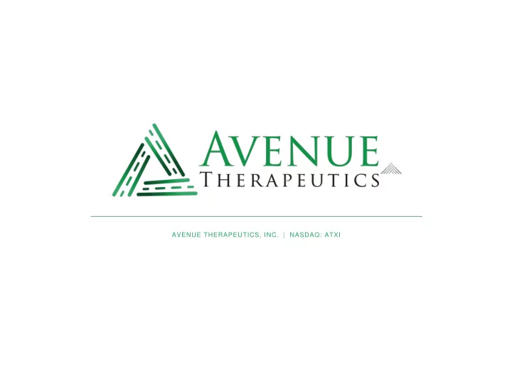 avenue therapeutics inc nasdaq atxi forward looking