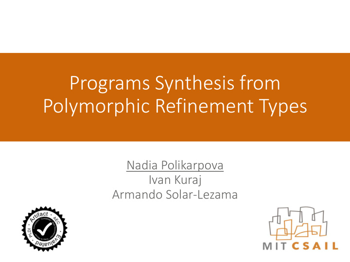 programs synthesis from