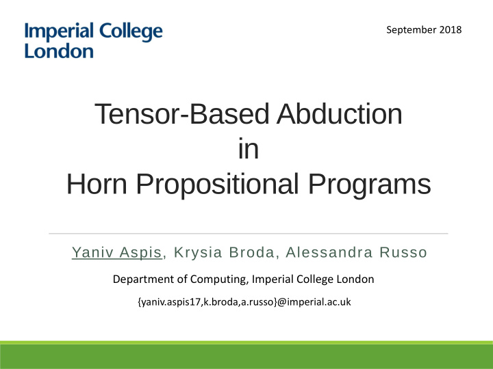 tensor based abduction