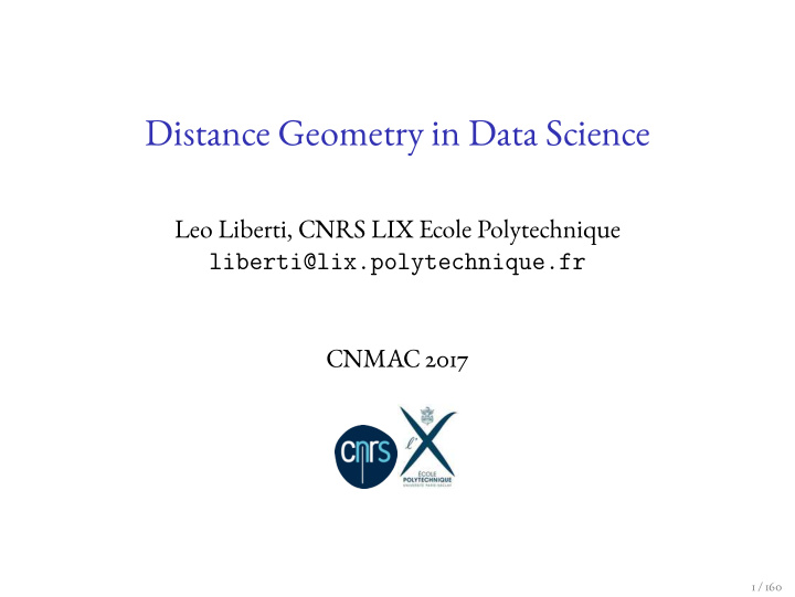 distance geometry in data science