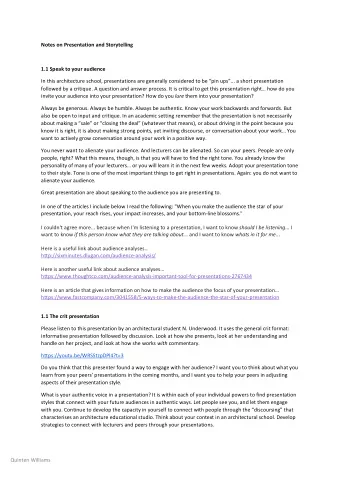 Quinten Williams 1.2 Working with tonality  While what you say in a presentation is important, how