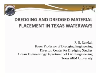 R. E. Randall Bauer Professor of Dredging Engineering Director, Center for Dredging Studies Ocean