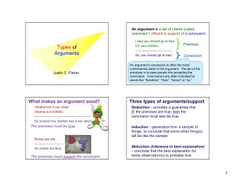 Types of  ----------------------------------  Arguments  So, you should go to bed.  Conclusion  An
