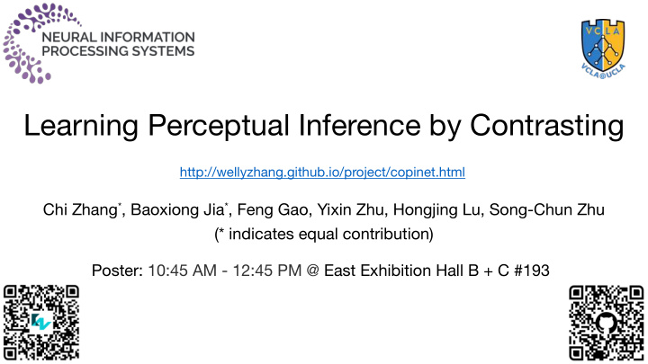 learning perceptual inference by contrasting
