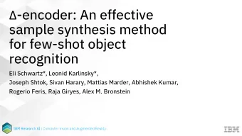 sample synthesis method  for few-shot object  recognition  Eli Schwartz*, Leonid Karlinsky*,