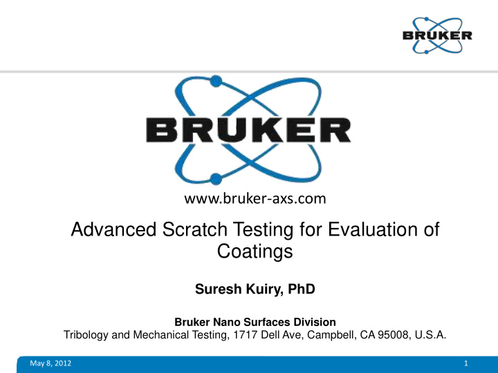 advanced scratch testing for evaluation of