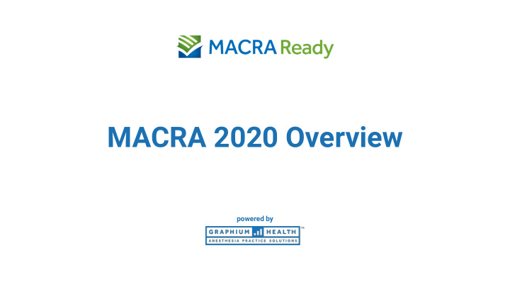 macra 2020 overview