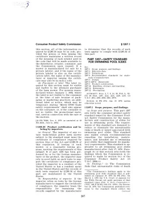 PART 1207SAFETY STANDARD  the code that will be made available to  FOR SWIMMING POOL SLIDES  the